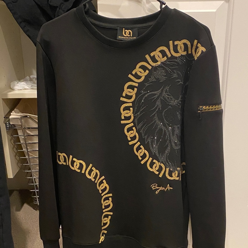 Black and Gold Crewneck Sweater